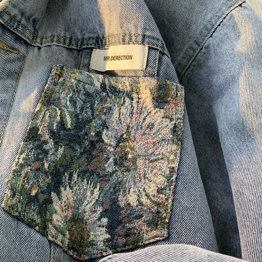 Botanical denim jacket