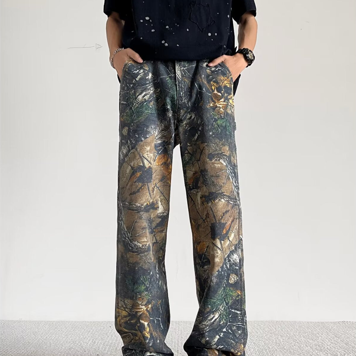 Botanical camouflage design pants/ボタニカル迷彩デザインパンツ