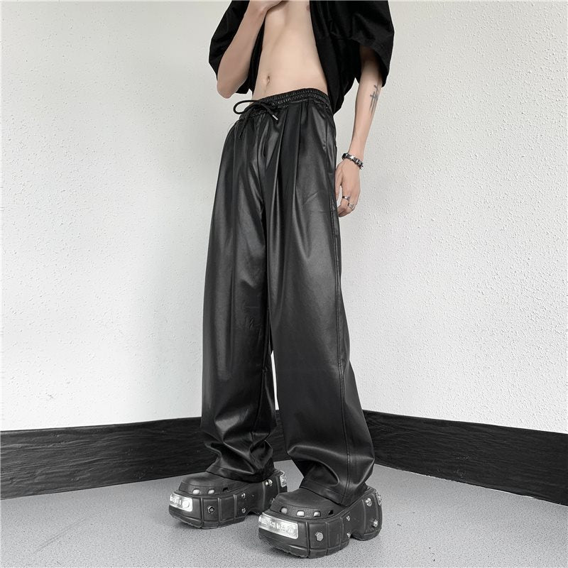 Straight wide leather pants/ストレートワイドレザーパンツ