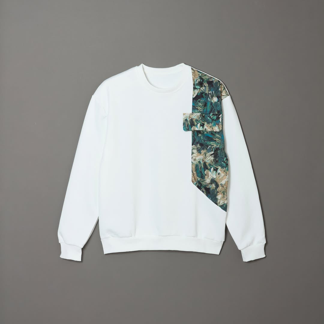 Side Botanical Loose Pullover